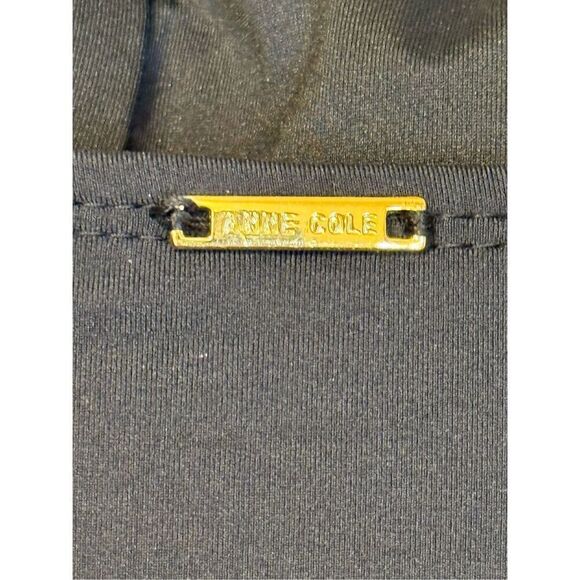 Anne Cole Stripe Bandeau One Piece Swim Suit Black/Pink/White Sz. M Beach - Picture 11 of 11